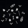 100pcs Silver 3D Nail Charms Bear Bows Angle Wings Spike Different 20 Designs Mix for Long and Short Nail Decoration Acrylic Nails Art Supplies view 4