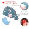Adjustable Scrub Bouffant Caps, 2 Packs Christmas Flamingo Working Hat Hair Cover with Ponytail Pouch, Soft Surgical Nurse Cap view 3