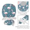 Adjustable Scrub Bouffant Caps, 2 Packs Christmas Flamingo Working Hat Hair Cover with Ponytail Pouch, Soft Surgical Nurse Cap view 4