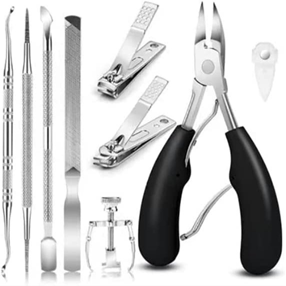 DKULMN Toenail Clippers, Professional Thick & Ingrown Toe Nail Clippers for Men & Seniors with Easy-to-Grip Rubber Handle,Toenail Clippers for Thick Nails or Ingrown Toenail Tool