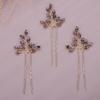 Chargances 3pcs Crystal Wedding Hair Pins Purple Rhinestone Bridal Hair Pins Handmade Bridal Hair Accessories for Women Girls Bridesmaids (Purple) view 1