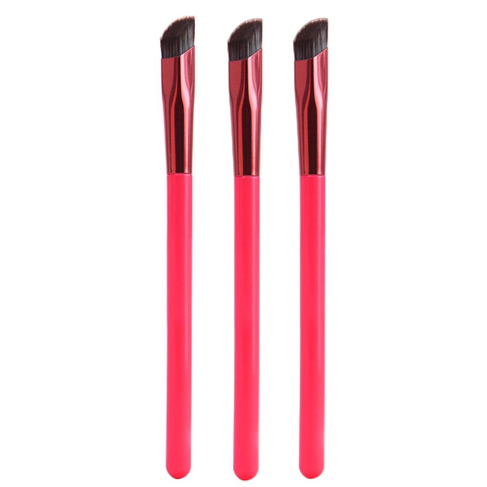 Doefo Magic Eyebrow Brush, 3pcs Multi-Function Angled Eyebrow Brush Set with Ergonomic Aluminum Handle, Synthetic Fibers, For Eyebrows