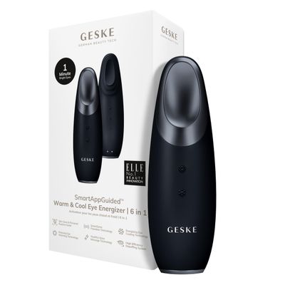 GESKE SmartAppGuided Warm & Cool Eye Energizer | 6 in 1 | Heated Eye Massager | Combat Dark Circles & Under-Eye Bags | Refresh Droopy Eyelids | Anti-Stress & Relaxation | Sonic Massaging