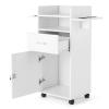 Artist Hand 6 Tool Salon Cabinet, White, 35.4"H x 15.7"W x 12.5"L, MDF Material, 360 Degree Fixed Pulley view 1