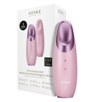 GESKE SmartAppGuided Warm & Cool Eye Energizer | 6 in 1 | Heated Eye Massager | Combat Dark Circles & Under-Eye Bags | Refresh Droopy Eyelids | Anti-Stress & Relaxation | Sonic Massaging