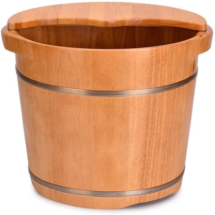 Foot Wash Basin for Foot Bath,Foot Soaking Tub,Foot Spa Bucket with Massage,Solid Cedar Wood Foot Soaking Barrel Bucket Foot Spa Household Wash Ba (Size : A)