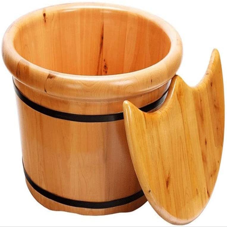 Household Foot Bath Barrel, Foot Spa Bath,Thick Sturdy Wood Spa Basin, Maintain Water Temperature and Relieve Foot Pressure (Size : B)