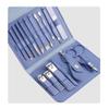 16pcs Manicure Set With PU Leather Case Nail Clippers Kit Pedicure Care Tools Nail Care Scissors Clippers Trimmer Nail Art Tools,New Blue view 1