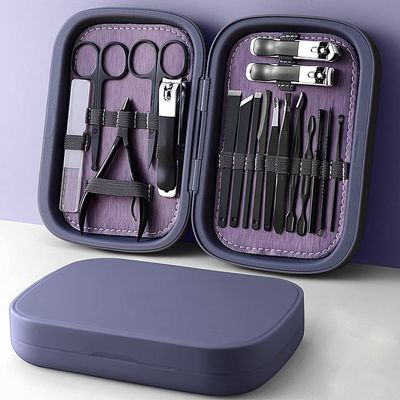 18 IN 1 Professional Stainless Steel Nail Clipper Travel Grooming Kit Manicure & Pedicure Set Personal Care Tools,18 pieces in set 01