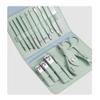 16pcs Manicure Set With PU Leather Case Nail Clippers Kit Pedicure Care Tools Nail Care Scissors Clippers Trimmer Nail Art Tools,New Green view 1