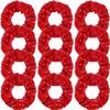 12 Pcs Sequin Hair Scrunchies Hair Bobbles Metallic Elastics Ponytail Holders Hair Wrist Ties Bands Cloth Scrunchies for Show Gym Dance Party Club Girl Women (Red) view 1