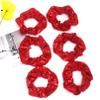 12 Pcs Sequin Hair Scrunchies Hair Bobbles Metallic Elastics Ponytail Holders Hair Wrist Ties Bands Cloth Scrunchies for Show Gym Dance Party Club Girl Women (Red) view 3