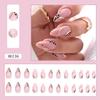 Vezocim Almond Shape Press-on Nails, 24Pcs Full Cover Reusable False Nails Kit, Acrylic Pink Glossy Finish, Leopard Print, French Style, Medium Length, W236 view 2