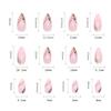 Vezocim Almond Shape Press-on Nails, 24Pcs Full Cover Reusable False Nails Kit, Acrylic Pink Glossy Finish, Leopard Print, French Style, Medium Length, W236 view 4