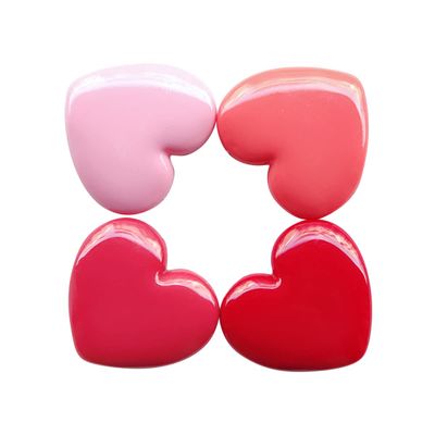 LALAFINA 4pcs Eye Shadow Shape Mini Mirror for Jars Containers Cute Sample Balm Lip Tray Cosmetic Beauty Makeup Depotting Lipstick Refillable Lovely Blusher Case with DIY Empty, Random Color