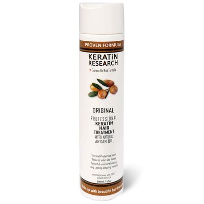 KERATIN RESEARCH Brazilian Keratin Hair Treatment Complex Blowout LONG Lasting Keratin Treatment with Argan Oil Straightening Smoothing Professional Results Keratina (10oz, 300ml)