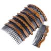Lurrose 8pcs Wood Hairpins Comb Slip Size Inserted Plastic Insert Side for Bow Women Fork Clip Ladies Wire Teeth No Combs Styling Grain Pattern Leaf Girls French Accessories Star Heart view 1