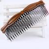 Lurrose 8pcs Wood Hairpins Comb Slip Size Inserted Plastic Insert Side for Bow Women Fork Clip Ladies Wire Teeth No Combs Styling Grain Pattern Leaf Girls French Accessories Star Heart view 2