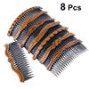 Lurrose 8pcs Wood Hairpins Comb Slip Size Inserted Plastic Insert Side for Bow Women Fork Clip Ladies Wire Teeth No Combs Styling Grain Pattern Leaf Girls French Accessories Star Heart view 3