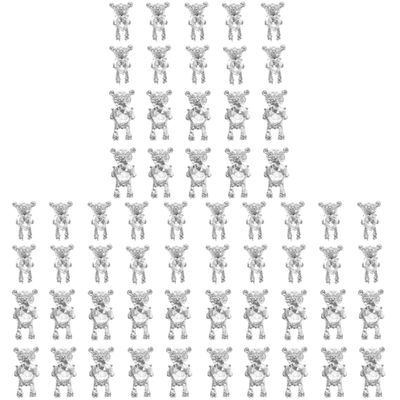 FRCOLOR 60pcs Bear Nail Charms Cute Nail Art Decorations for Manicure Bear Accents for Parties and