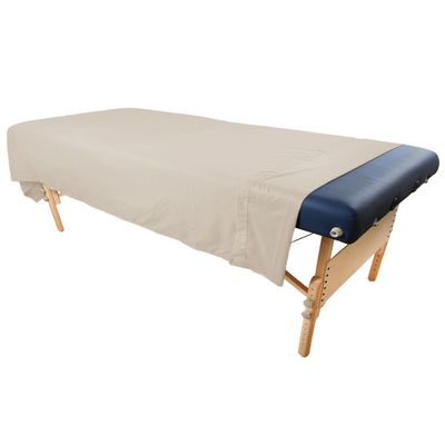 Simplicity Plus Extra Wide Massage Table Flat Sheet Poly-Cotton. Fits Extra Wide Massage Tables. Professional Quality. 69 by 98 Inches, 55% Polyester, 45% Cotton - Natural