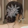AMORARSI Wedding Rhinestone Hair Piece Leaf Bride Side Headpieces Crystal Hair Accessories for Brides and Bridesmaids view 1
