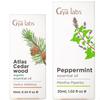 Organic Atlas Cedarwood Essential Oil for Hair (0.34 Fl Oz) & Peppermint Oil for Hair (1.02 Fl Oz) Set - Aromatherapy Grade Essential Oils Set - Gya Labs view 1