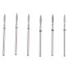 MZCMSL Flame Shape Diamond Cuticle Nail Drill Bit Set, 6pcs Pro Manicure Drill Bits for Nail Prep, 3/32 Shank efile Bit(Fine+Medium) view 1