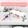 Nail Arm Rest for Acrylic Nails with Nail Table Mat, Microfiber Leather Nail Hand Rest Cushion for Nails, Soft Hand Pillow Footstool with Foldable Nail Art Hand Rest Pad for Nail Tech Use (White) view 2