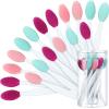 Patelai 24 Pcs Lip Scrub Brush Silicone Lip Scrubber Exfoliator with Container Double Sided Soft Cleansing Brush Tool for Men Women Lightening Dark Lips(Pink, Green, Purple) view 1