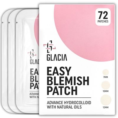 Glacia Pimple Patches 72 Pack of Hydrocolloid Skin Patches for All Skin Types  Gentle and Natural Patches for Clear and Smooth Skin