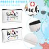 Chunful 12 Pcs Makeup Bag Summer Themes Cosmetic Bag Bulk Portable Essentials Kit Survival Kit Flamingo Palm Leaves Cosmetic Pouch with Zipper for Women Travel Accessories(Beach) view 3