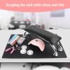 Nail Arm Rest for Acrylic Nails with Nail Table Mat, Microfiber Leather Nail Hand Rest Cushion for Nails, Soft Hand Pillow Footstool with Foldable Nail Art Hand Rest Pad for Nail Tech Use (Black) view 2