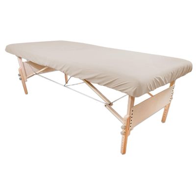 Simplicity Plus Sized Extra Wide Massage Table Fitted Sheet Poly-Cotton. Fits Extra Wide Massage Tables. Professional Quality. 37 x 78 x 7.5 Inches, 55% Polyester, 45% Cotton - Natural