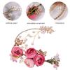 Lurrose 4pcs Clip Decorations for Pins Hairpin Rhinestone Floral Headwear Pink Crystal Shaped Fabric Hair Gold Clips Accessories Pearl U-shaped Pearls Wedding Rose Women Bride view 3