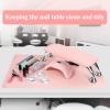 Nail Arm Rest for Acrylic Nails with Nail Table Mat, Microfiber Leather Nail Hand Rest Cushion for Nails, Soft Hand Pillow Footstool with Foldable Nail Art Hand Rest Pad for Nail Tech Use (Pink) view 2