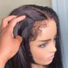 Jnymell Kinky Hairline 13X6 HD Lace Front Straight Wig Human Hair Pre Plucked Bleached Knots 150% Density HD Invisible Lace Front Wig with Curly Baby Hair for Woman Brazilian Remy Hair Wig 14Inch view 1