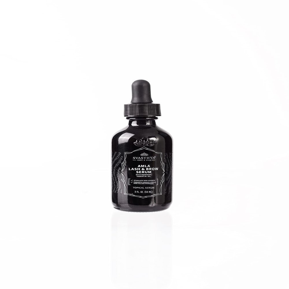 Svasthya Body & Mind Organic Amla Castor Oil -Cold Pressed for Eyelash & Eyebrow Growth - Lash Serum for Longer, Thicker Lashes - Hair Growth Oil with Amla for Thicker, Healthier Hair