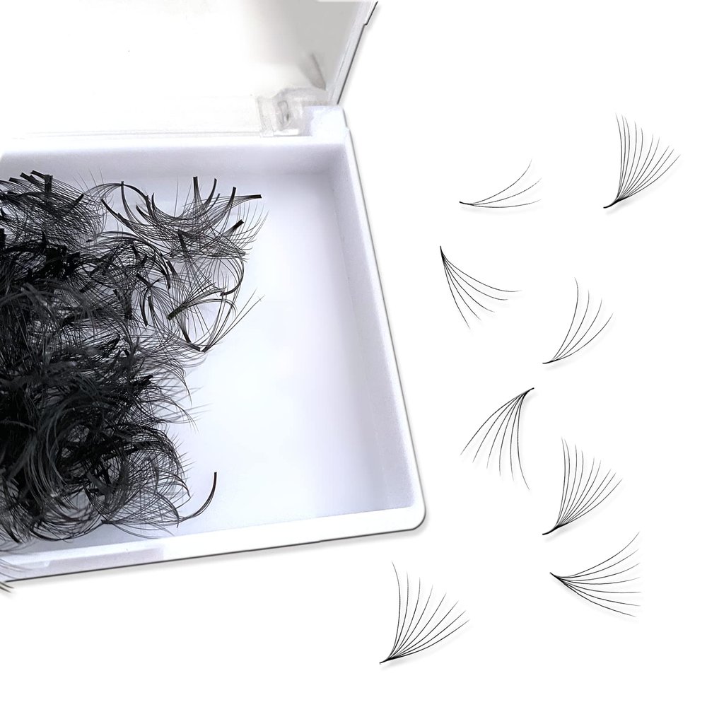 CHIREF Promade Fans Handmade Volume Eyelash Extensions Supplies 3D To 10D | C D Curl | Thickness 0.07 mm | 11-16mm Length | Long Lasting | Easy Application (4D-0.07 D 11 mm)