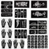Qullue Henna Tattoo Stencil Kit, Self-Adhesive Hand Mold, Flowers & Other Motifs, Suitable for Women, Girls & Teenagers, DIY Body Art view 1