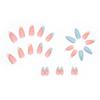 RikView French Tip White Press on Nails Medium Fake Nails Blue Almond Acrylic Nails 24 PCs/Set view 2