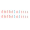 RikView French Tip White Press on Nails Medium Fake Nails Blue Almond Acrylic Nails 24 PCs/Set view 4