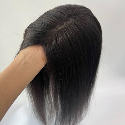 MorningWigs Human Hair Topper 10A Remy Hair Topper for Women Hairpieces 12x13cm Full Silk Base for Thinning Hair or Hair Loss 20 InchNatural Black