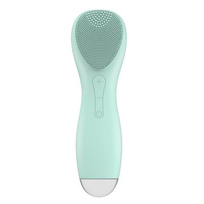 OJOINK Face Cleansing Brush, Silicone Waterproof Electric Face Scrubber for Deep Cleansing, Exfoliating and Massaging (Color : Green)