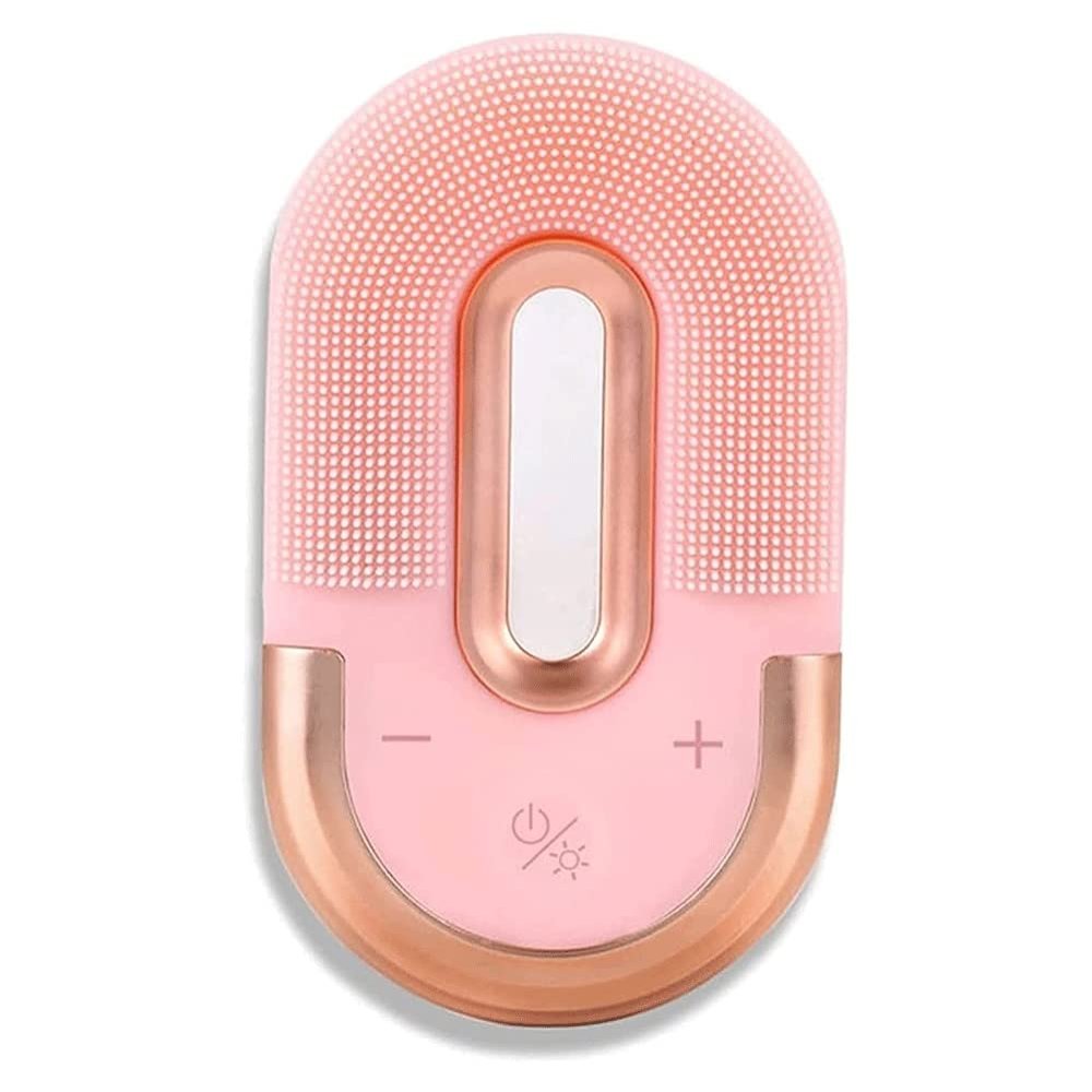 OJOINK Face Cleansing Brush, Silicone Waterproof Electric Face Scrubber for Deep Cleansing, Exfoliating and Massaging (Color : Pink)