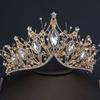 Baroque Crystal Tiara Retro Exquisite Black Rhinestone Crown Bar Mitzvah Korean Headband Wedding Girls Gift Hair Accessories Women Hair Hoop(Gold) view 1