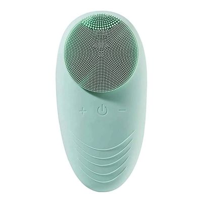 OJOINK Face Cleansing Brush, Silicone Waterproof Electric Face Scrubber with 5 Speeds for Deep Cleansing, Exfoliating and Massaging Face Cleansing Brush (Color : Green)