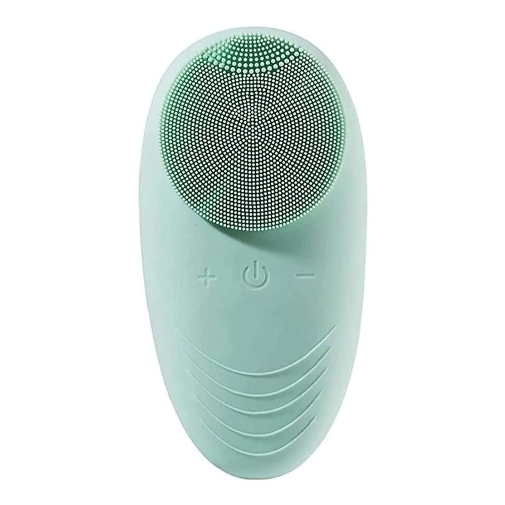 OJOINK Face Cleansing Brush, Silicone Waterproof Electric Face Scrubber with 5 Speeds for Deep Cleansing, Exfoliating and Massaging Face Cleansing Brush (Color : Green)