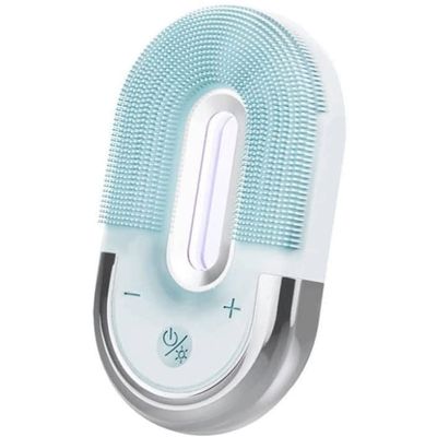 OJOINK Face Cleansing Brush, Silicone Waterproof Electric Face Scrubber for Deep Cleansing, Exfoliating and Massaging (Color : Blue)