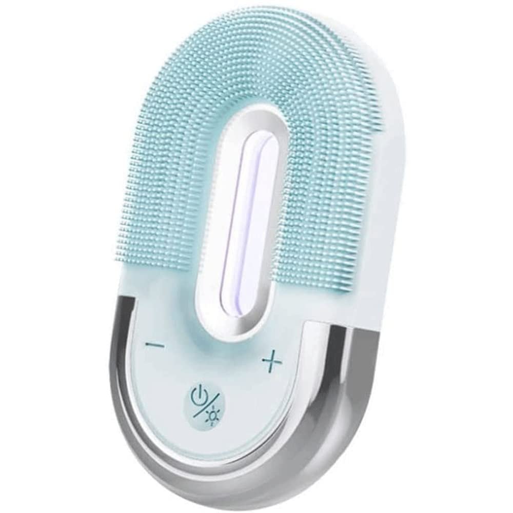 OJOINK Face Cleansing Brush, Silicone Waterproof Electric Face Scrubber for Deep Cleansing, Exfoliating and Massaging (Color : Blue)